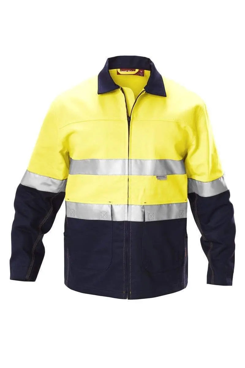 Hard Yakka Taped Reflective Jacket Y06545 in Yellow/Navy