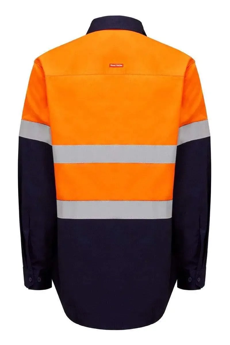 Hard Yakka Long Sleeve Hi Vis Reflective Work Shirt Y04615