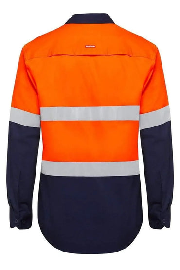 Hard Yakka Long Sleeve Two Toned Taped Vented Reflective Work Shirt Y07940