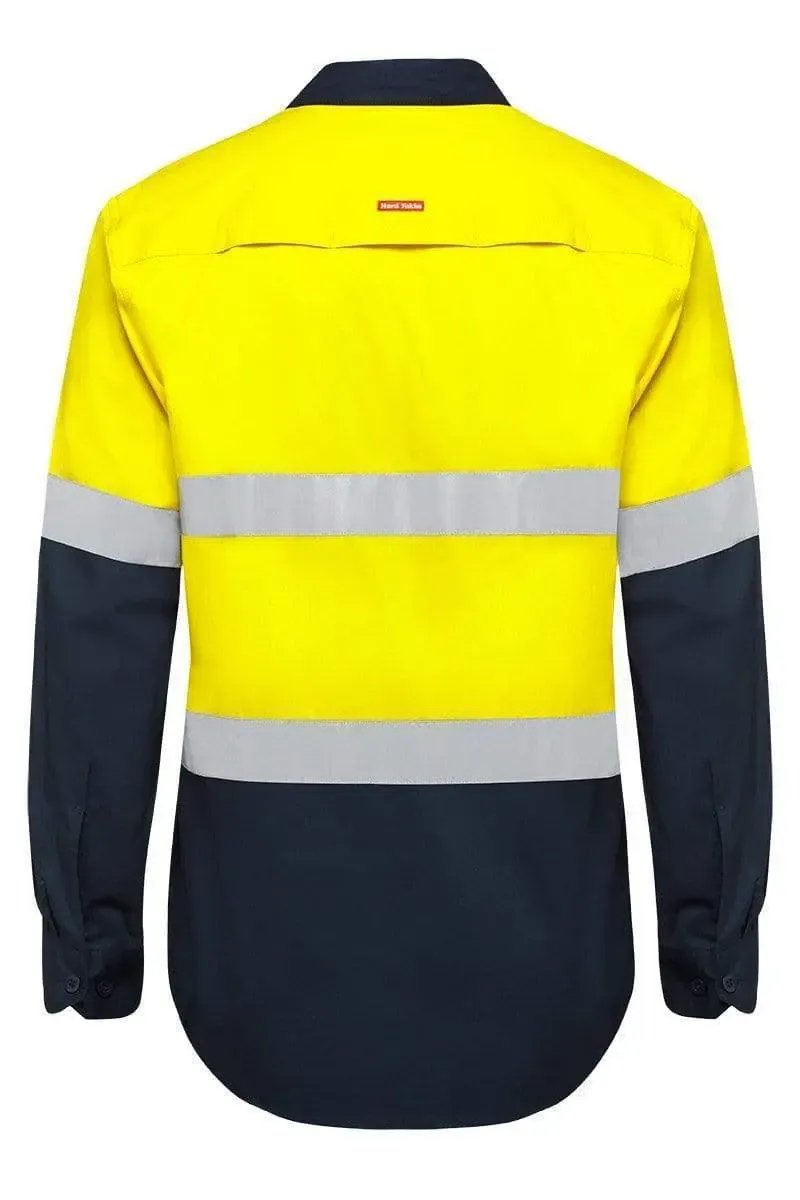 Hard Yakka Long Sleeve Two Toned Taped Vented Reflective Work Shirt Y07940