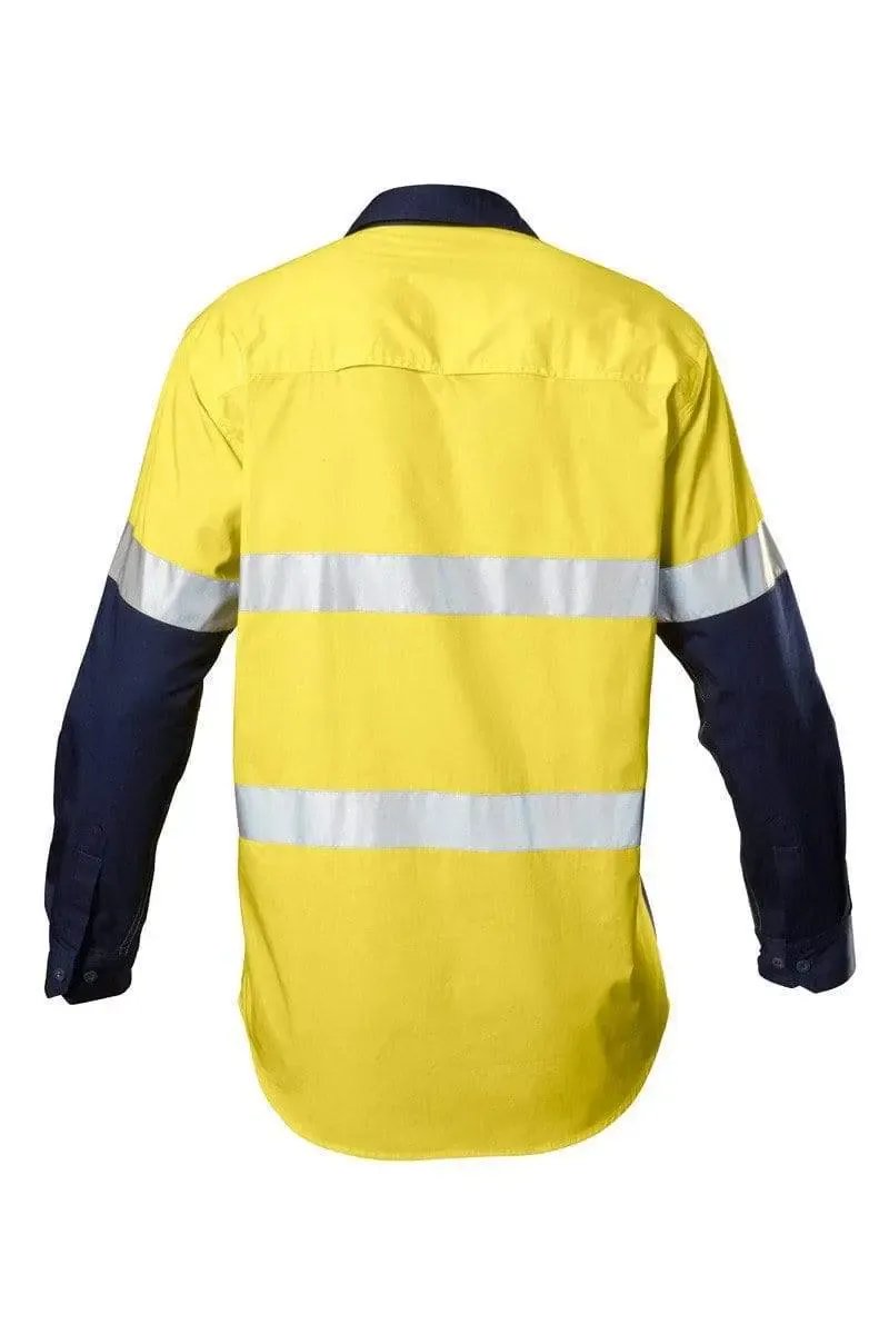 Hard Yakka Long Sleeve Two Toned Reflective Vented Hi Vis Shirt Y07978