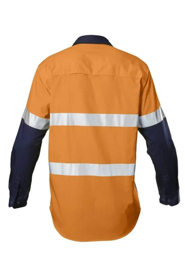 Hard Yakka Long Sleeve Two Toned Reflective Vented Hi Vis Shirt Y07978