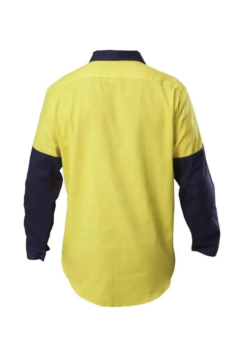 Hard Yakka Long Sleeve Two Tone Vented Hi Vis Shirt Y07984