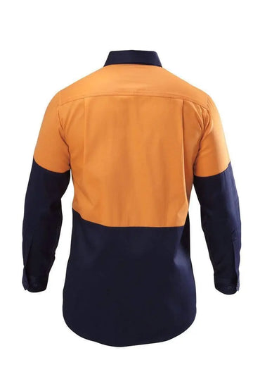 Hard Yakka Hi-visibility Two Tone Cotton Drill Shirt Long Sleeve Y07982 Metro Workwear.