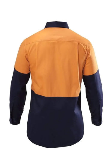 Hard Yakka Hi-visibility Two Tone Cotton Drill Shirt Long Sleeve Y07982