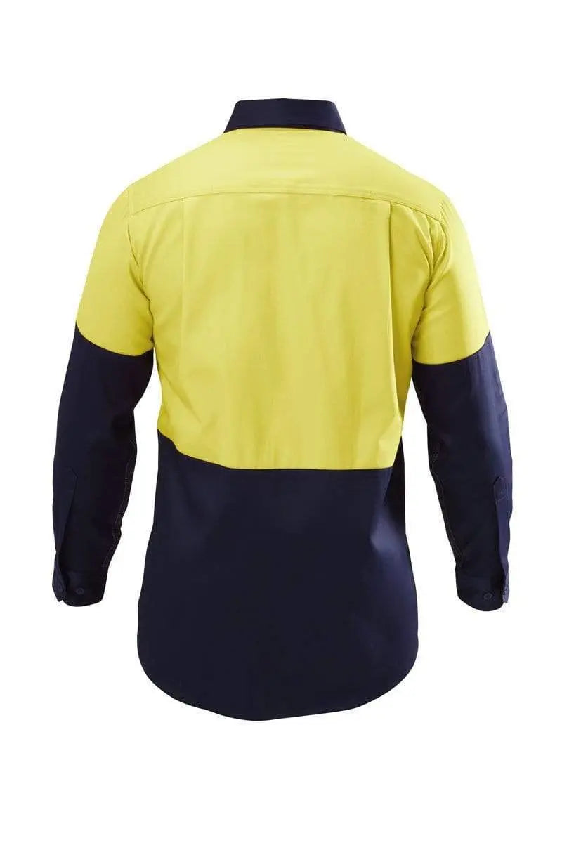 Hard Yakka Hi-visibility Two Tone Cotton Drill Shirt Long Sleeve Y07982 Metro Workwear.