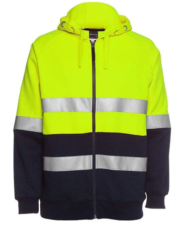 JB'S Hi-Vis Full Zip Fleecy Hoodie 6DNH Metro Workwear.