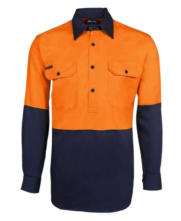 JB'S Hi-Vis Long Sleeve Close Front Shirt 6HVCF Metro Workwear.