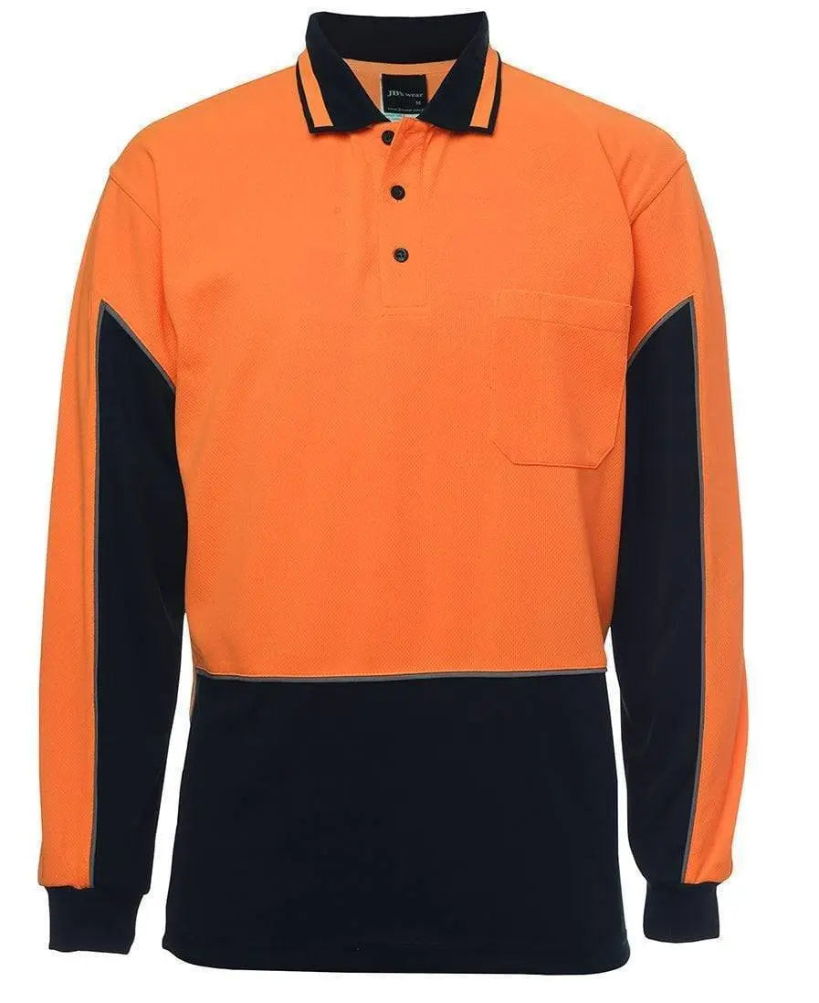 JB'S Hi-Vis Long Sleeve Gap Polo 6HVGL Metro Workwear.
