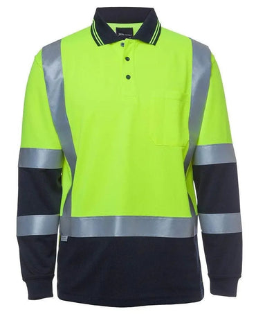 JB'S Hi-Vis Long Sleeve H Pattern Trad Polo 6DHL