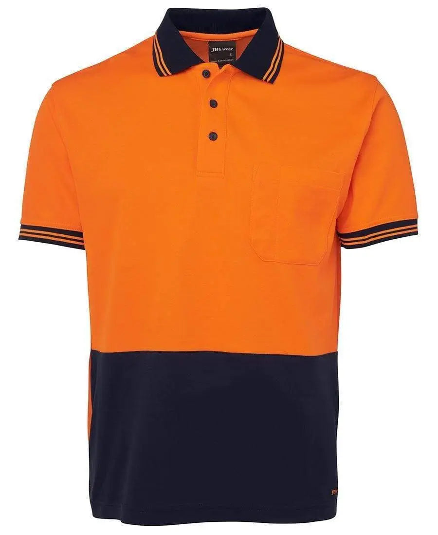 JB'S Hi-Vis Short Sleeve Cotton Back Polo 6HPS Metro Workwear.
