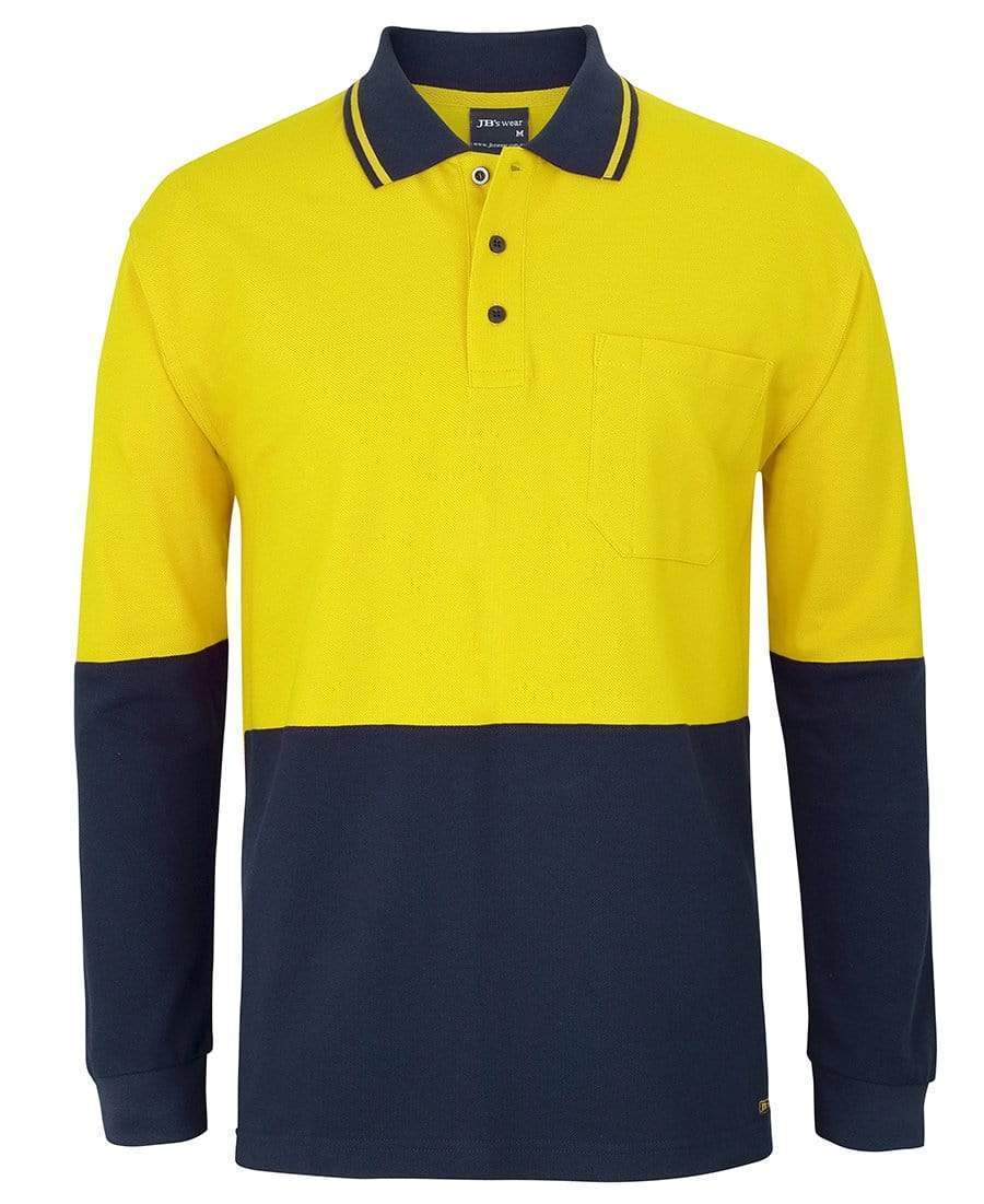 JB's Long Sleeve Hi Vis Traditional Pique Polo Shirt 6HVQL