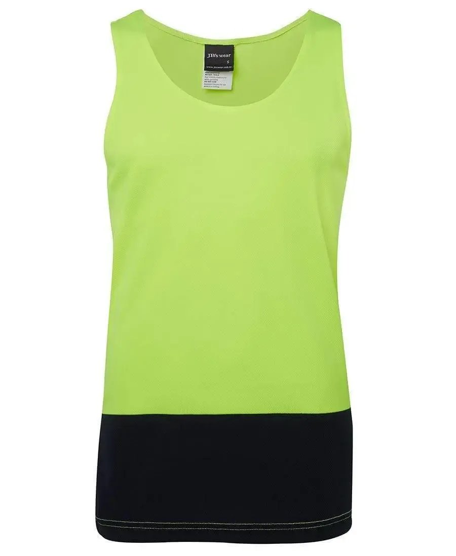 Jb's Hi-Vis Traditional Singlet 6HTS in Lime/Navy