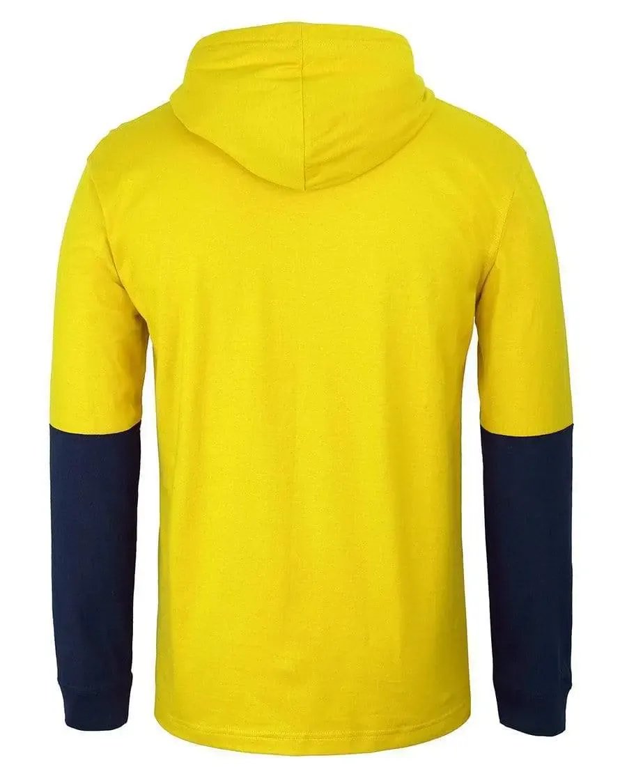Jb's Hivis Long Sleeve Cotton Tee With Hood 6HCTL