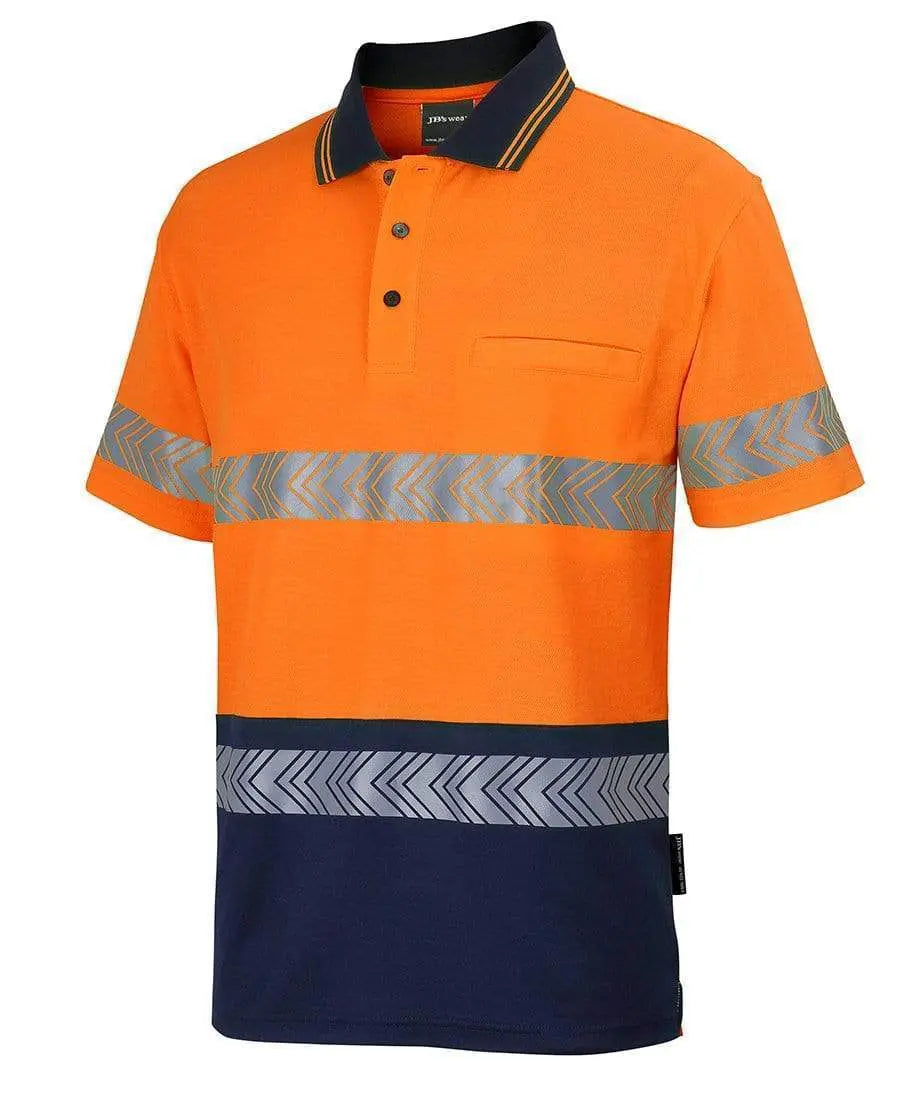 Jb's Hv S/s D+n C/back Segmented Tape Polo 6HMSS Metro Workwear.