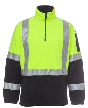 JB'S Hi-Vis H Pattern Bio-Motion 1/2 Zip Polar Fleece Sweat 6DHPF Metro Workwear.