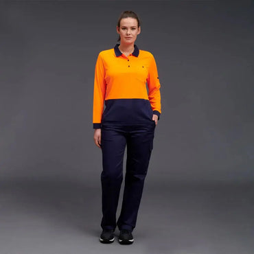 KingGee Women's HyperFreeze Spliced Long Sleeve Work Polo Shirt K44730 KingGee