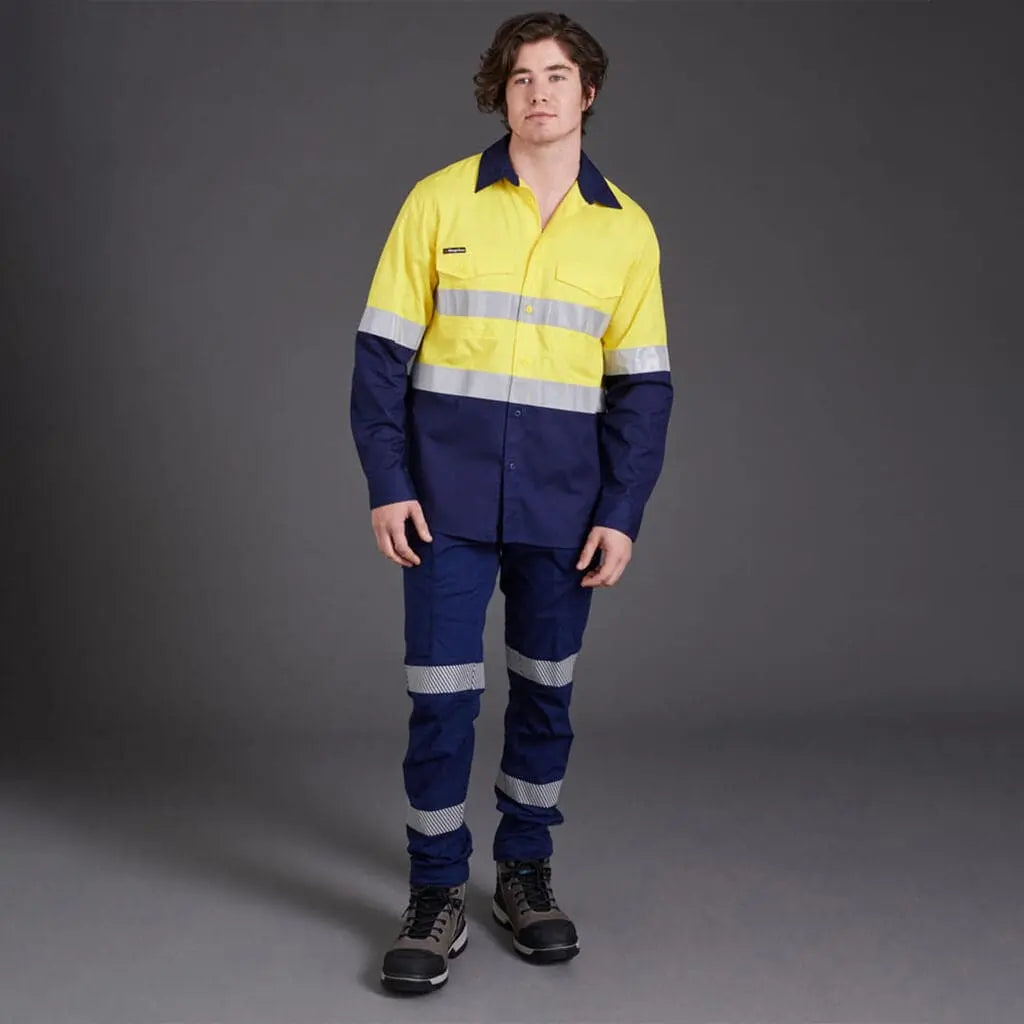 KingGee WorkCool 2 Hi Vis Reflective Long Sleeve Work Shirt K54880 Metro Workwear.