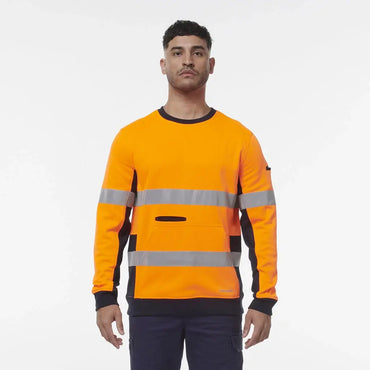 KingGee Hi Vis Spliced Taped Crew Neck Fleece K55058