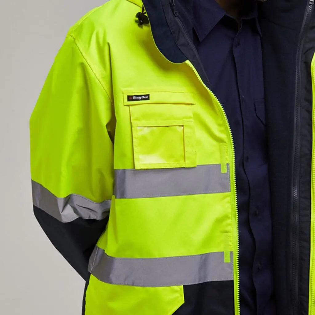 KingGee 4 In 1 Waterproof Wet Weather Jacket K55300 Metro Workwear.