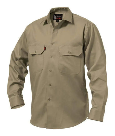 KingGee Open Front Long Sleeve Drill Work Shirt K04010 Metro Workwear.