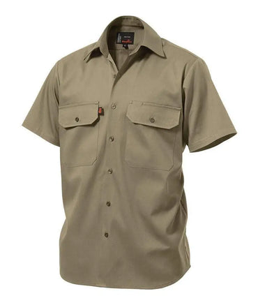 KingGee Open Front Short Sleeve Drill Work Shirt K04030 Metro Workwear.