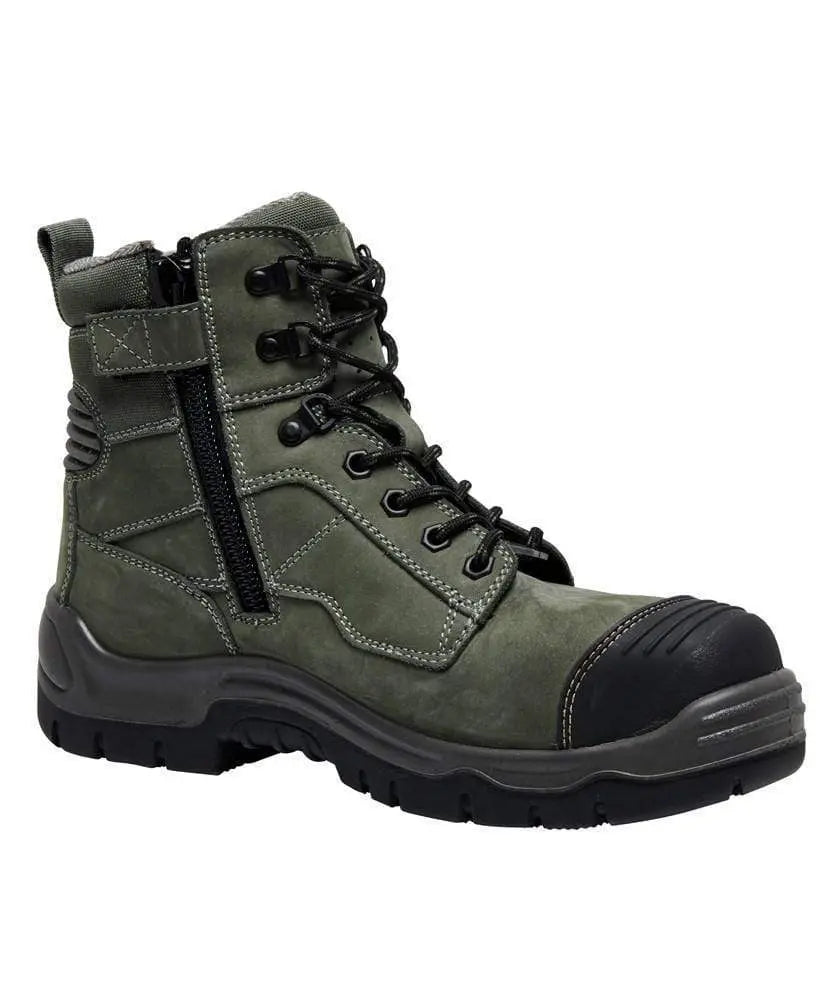 KingGee Phoenix 6CZ EH Side Zip Khaki Safety Boor K27990 Metro Workwear.