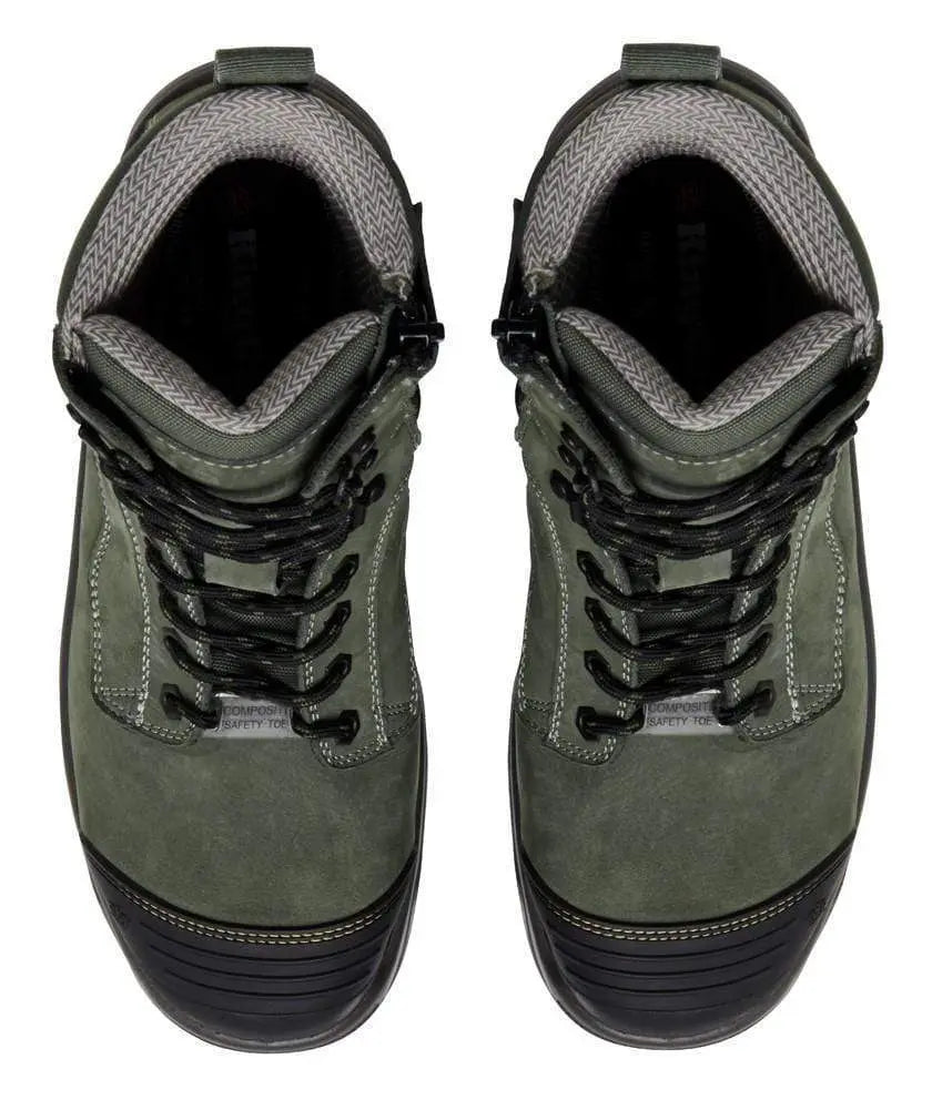 KingGee Phoenix 6CZ EH Side Zip Khaki Safety Boor K27990 Metro Workwear.