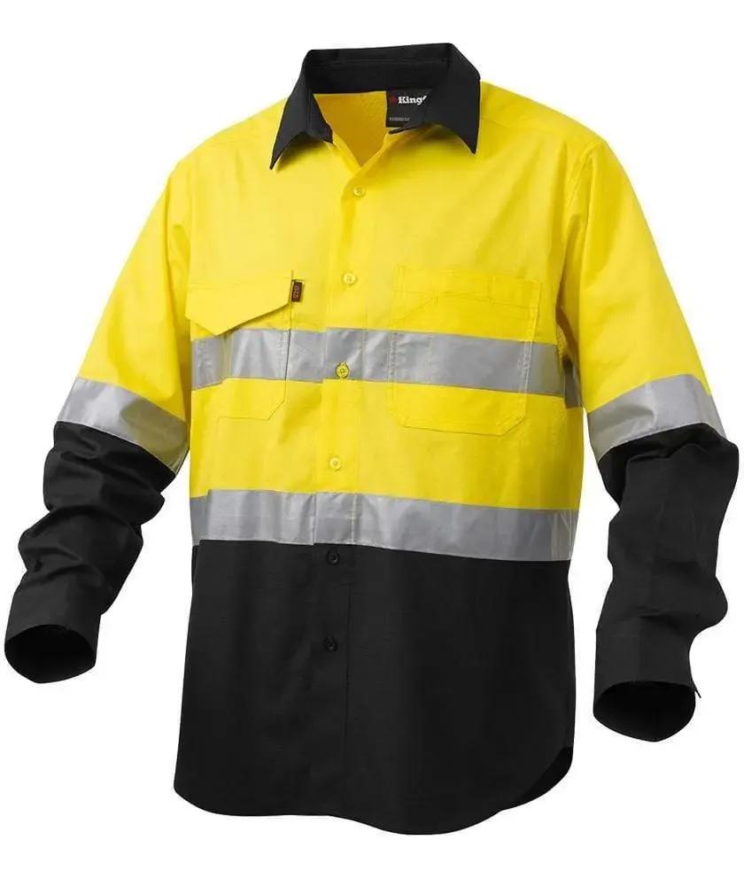 KingGee Long Sleeve Workcool 2 Hi-Vis Reflective Spliced Work Shirt K54880