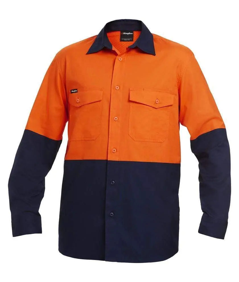 KingGee Workcool 2 Hi-Vis Spliced Work Shirt K54870 Metro Workwear.