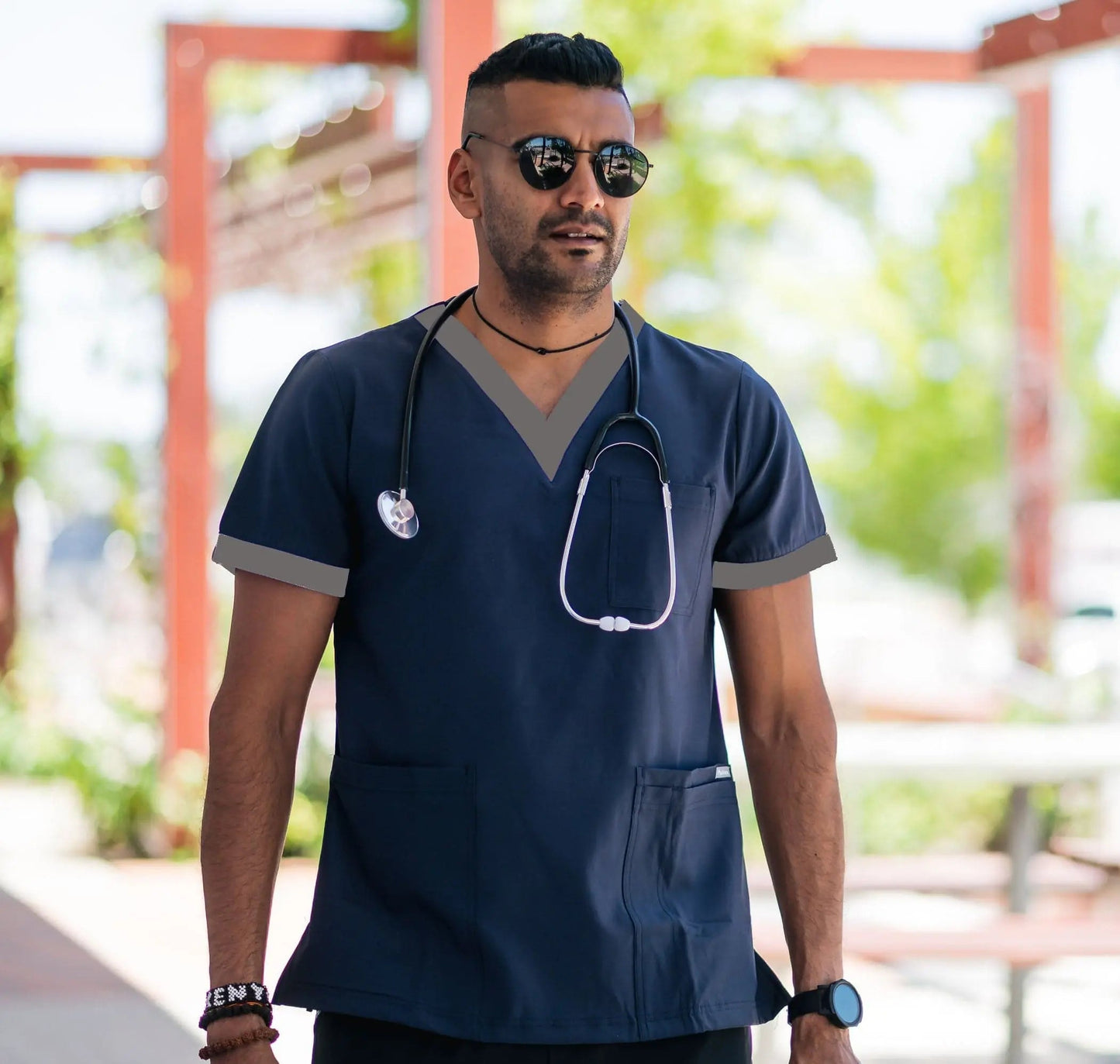 Softies Stanmore Unisex Contrast Trim Scrub Top STANT01  Simply Scrubs Australia