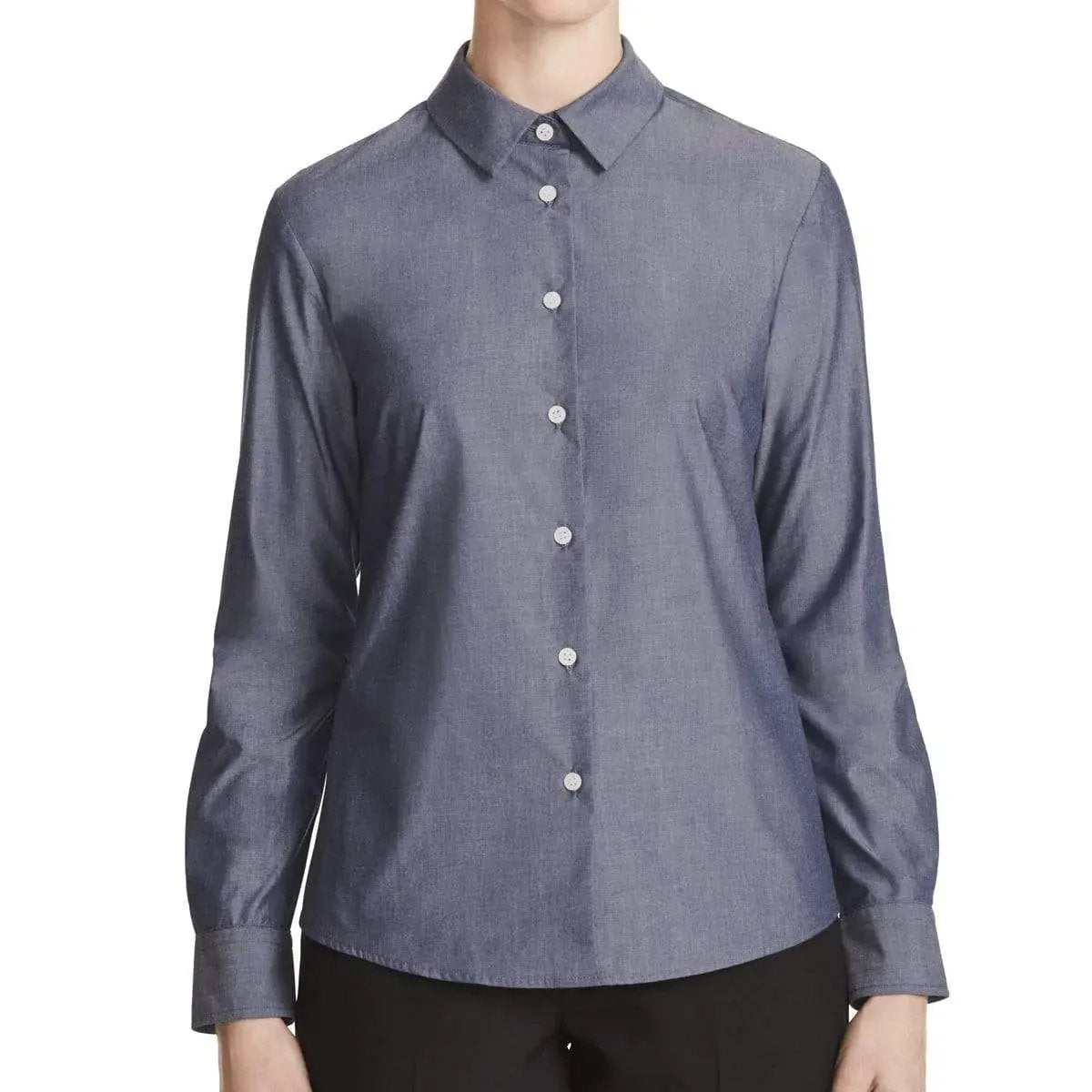 NNT Chambray Long Sleeve Shirt CATU69 in Mid Blue