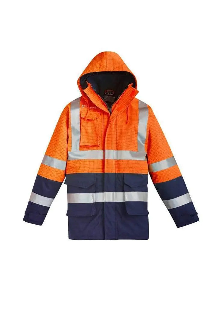 SYZMIK men's FR ARC rated anti-static waterproof jacket ZJ900 Metro Workwear.