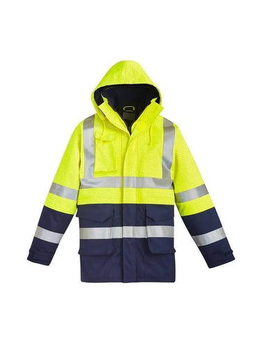 SYZMIK men's FR ARC rated anti-static waterproof jacket ZJ900 Metro Workwear.