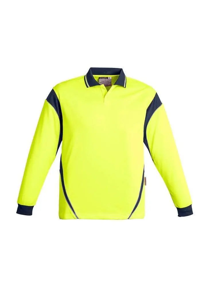 SYZMIK Men’s Hi Vis Aztec Polo - Long Sleeve ZH249 Metro Workwear.