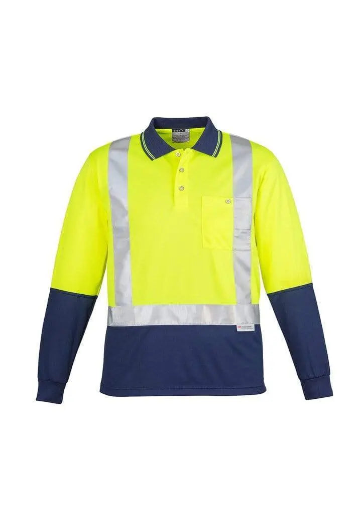 Syzmik Men’s Hi Vis Spliced Polo - Long Sleeve Shoulder Taped ZH234 Metro Workwear.