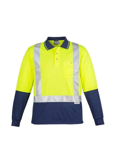 Syzmik Men’s Hi Vis Spliced Polo - Long Sleeve Shoulder Taped ZH234 Metro Workwear.