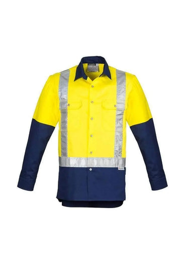 SYZMIK Men’s Hi-Vis Spliced Shoulder Taped Industrial Shirt ZW124 Metro Workwear.