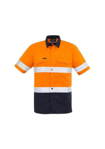 SYZMIK Men’s Rugged Cooling Taped Hi-Vis Spliced S/S Shirt ZW835 Metro Workwear.