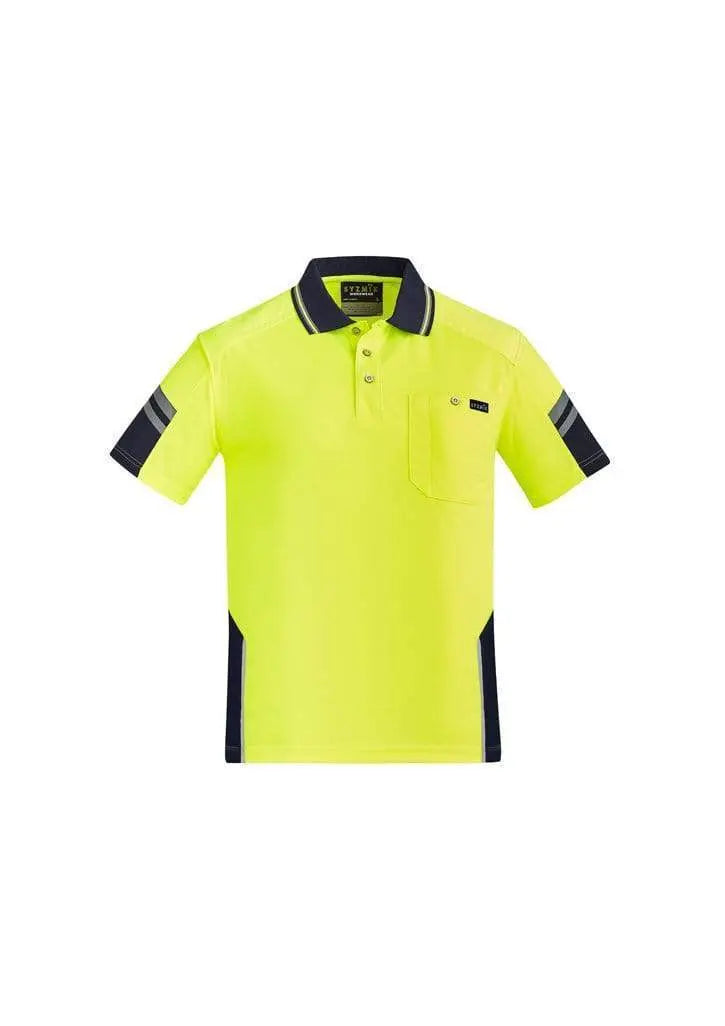 SYZMIK mens reinforced hi vis squad s/s polo zh465