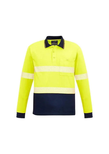 SYZMIK Unisex Hi Vis Segmented Long Sleeve Polo Hoop Taped ZH530 Metro Workwear.