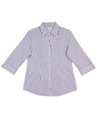 Women's Executive Sateen Stripe 3/4 Sleeve Shirt M8310 Metro Workwear.