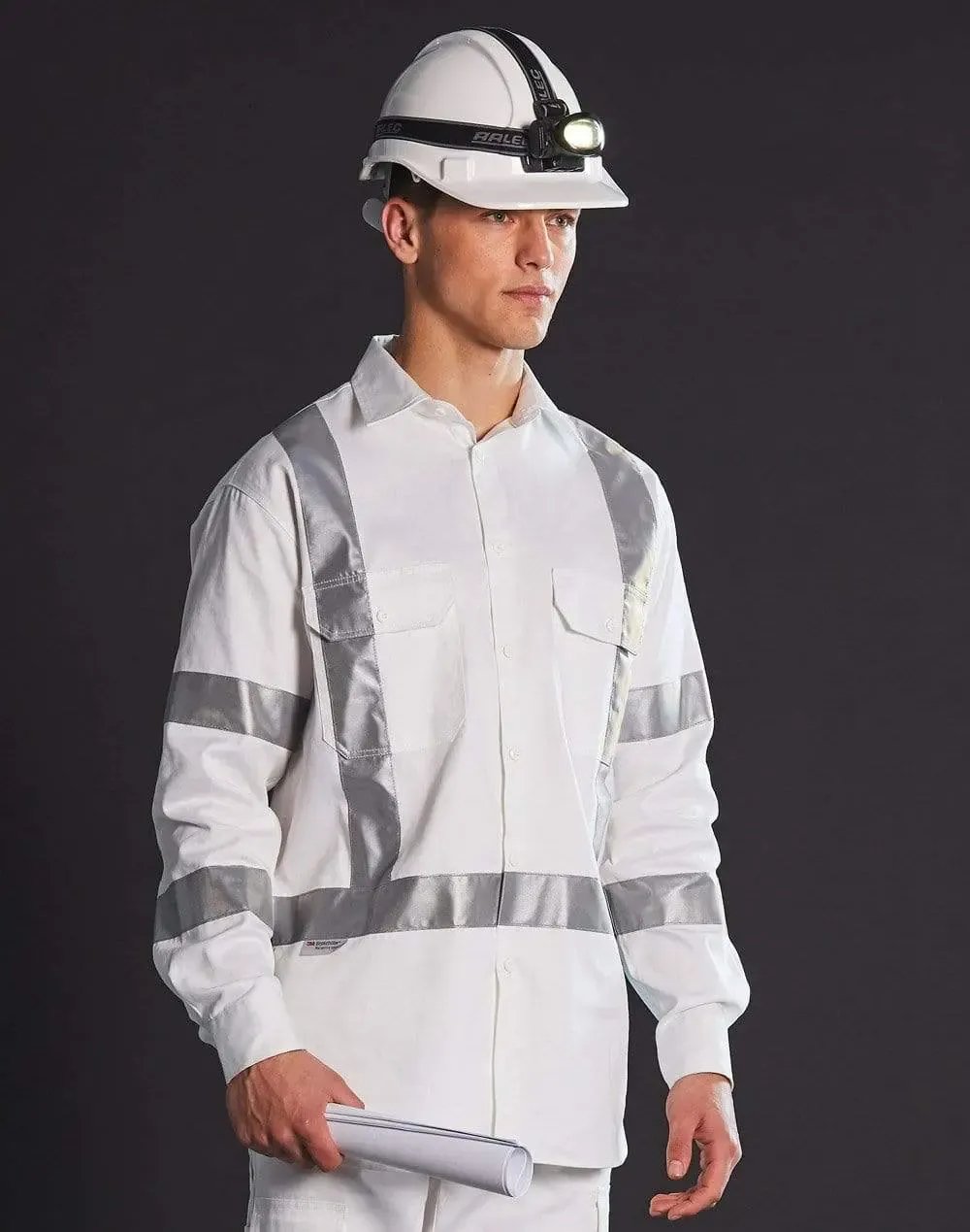 Winning Spirit Mens White Safety Shirt With X Back Biomotion Tape Configuration WT09Hv