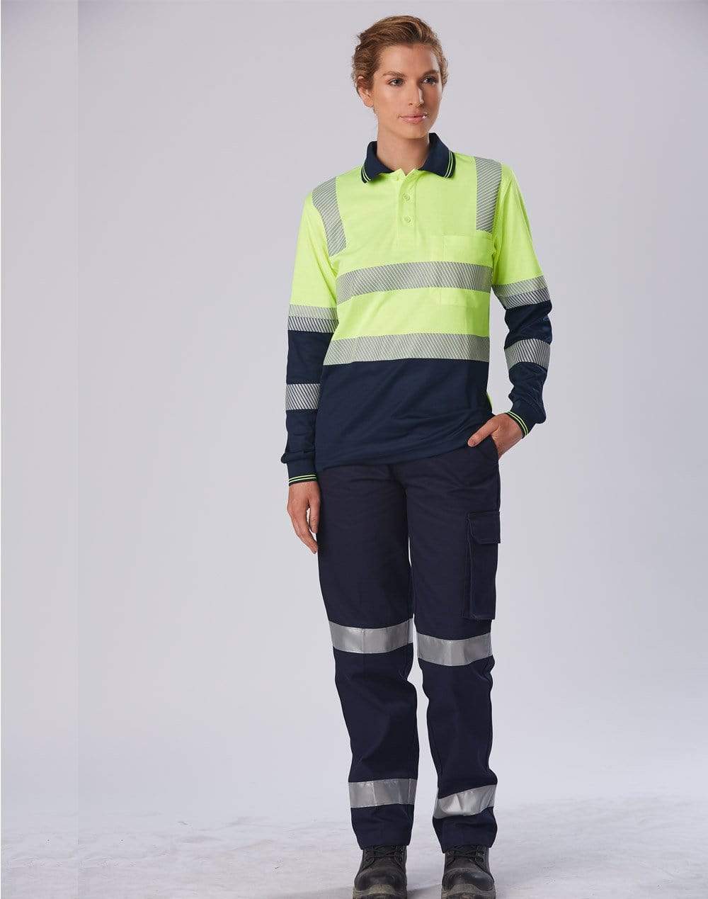 Winning Spirit unisex TRUEDRY® biomotion segmented safety polo SW74 Metro Workwear.
