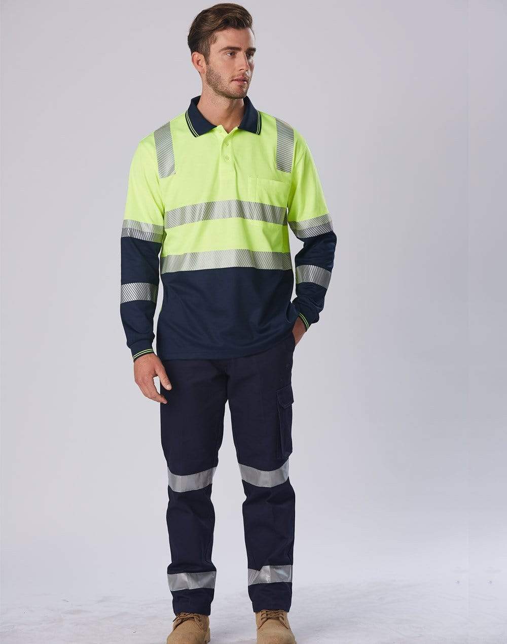 Winning Spirit unisex TRUEDRY® biomotion segmented safety polo SW74 Metro Workwear.