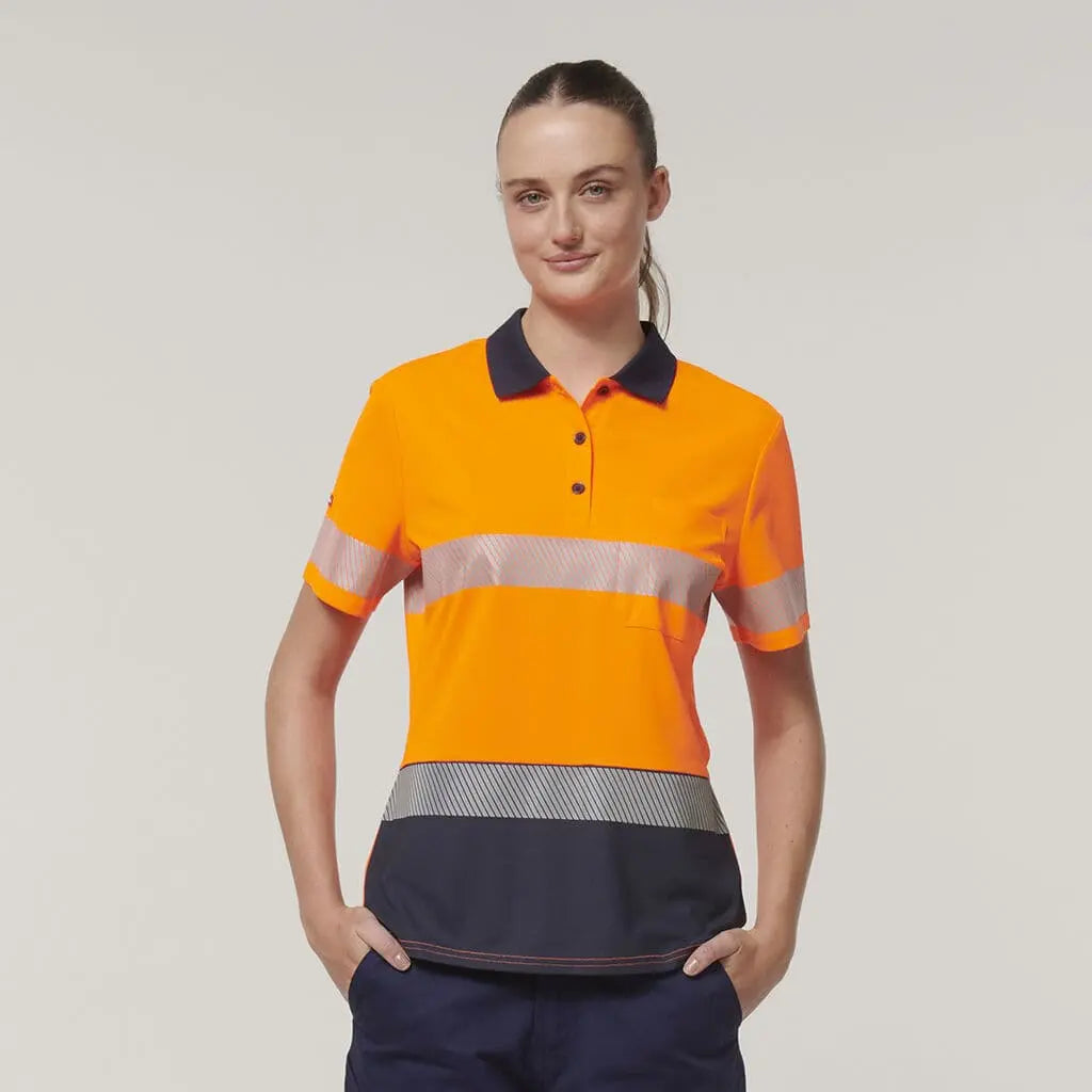 Hard Yakka Women's Hi Vis Taped Polo Shirt Y08602 Metro Workwear.
