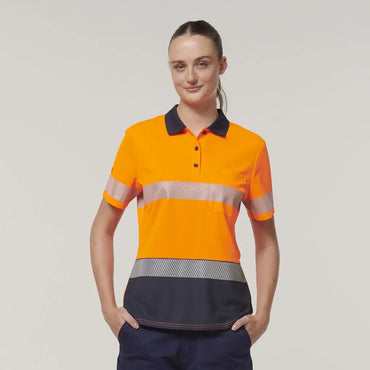 Hard Yakka Women's Hi Vis Taped Polo Shirt Y08602 Metro Workwear.