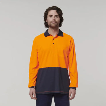 Hard Yakka Men's Long Sleeve  Polo Shirt Y19617 Metro Workwear.