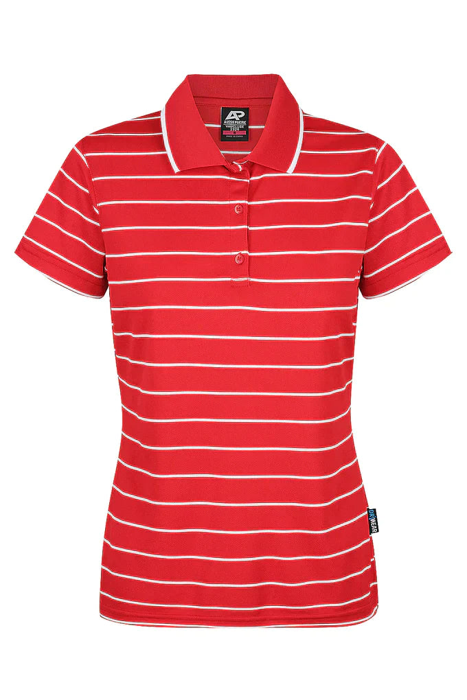 Aussie Pacific Vaucluse Lady Polos 2324  Aussie Pacific RED/WHITE 6 