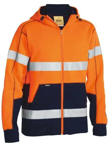 Taped Hi Vis Zip Fleece Hoodie With Sherpa Lining  BK6988T Metro Workwear.